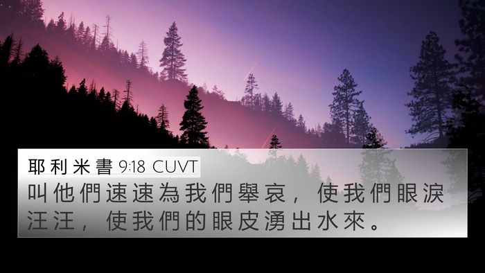 耶 利 米 書 9:18 CUVT 4K Wallpaper - 叫 他 們 速 速 為 我 們 舉 哀 ， 使 - 4K Wallpaper Bible Verse