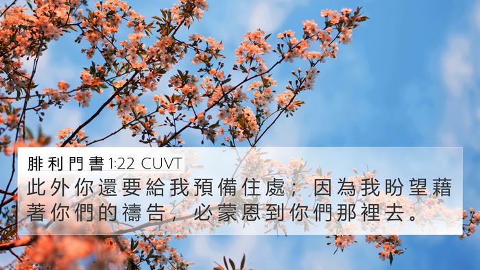 腓 利 門 書 1:22 CUVT 4K Wallpaper - 此 外 你 還 要 給 我 預 備 住 處 ； - 4K Wallpaper Bible Verse