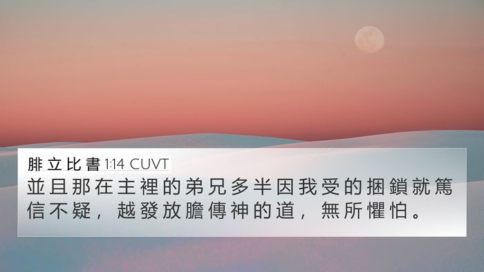 腓 立 比 書 1:14 CUVT Bible Verse Image
