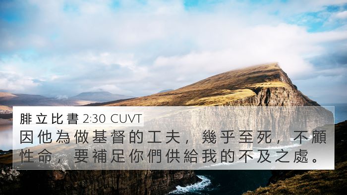 腓 立 比 書 2:30 CUVT Bible Verse Image