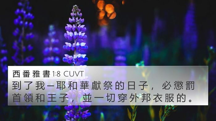 西 番 雅 書 1:8 CUVT Bible Verse Image