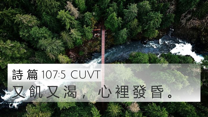 詩 篇 107:5 CUVT Bible Verse Image