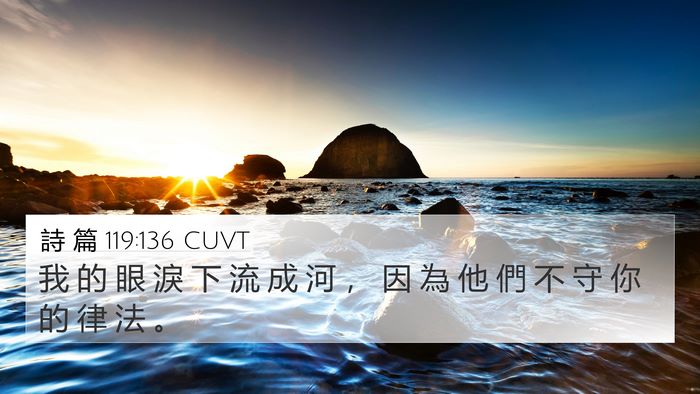 詩 篇 119:136 CUVT Bible Verse Image