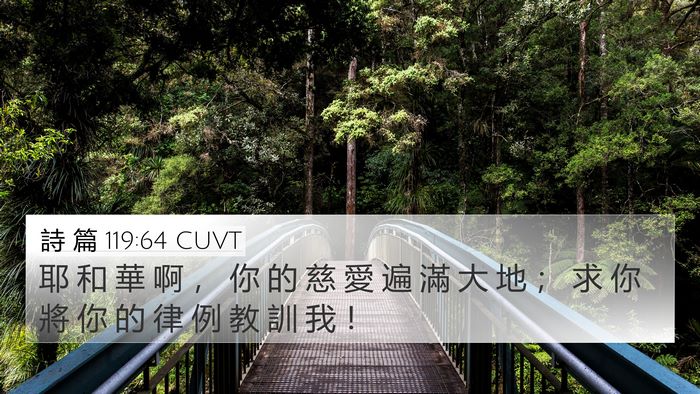 詩 篇 119:64 CUVT Bible Verse Image