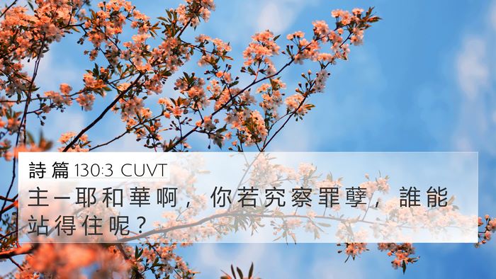 詩 篇 130:3 CUVT Bible Verse Image