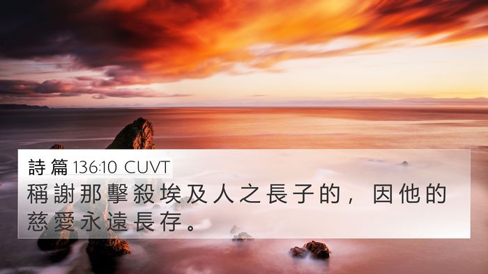 詩 篇 136:10 CUVT Bible Verse Image