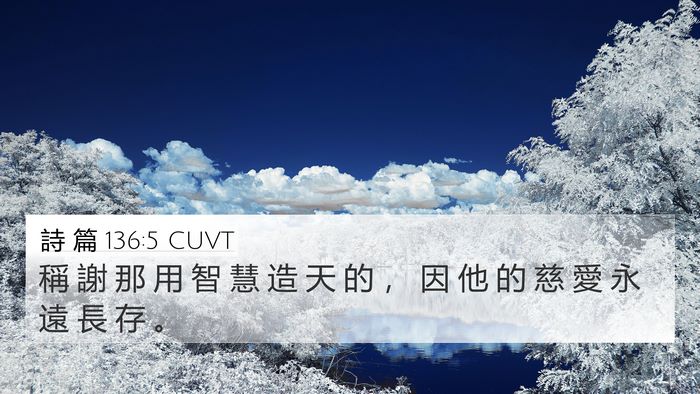 詩 篇 136:5 CUVT Bible Verse Image