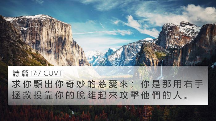 詩 篇 17:7 CUVT Bible Verse Image