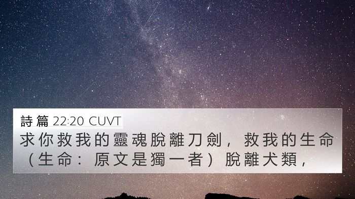 詩 篇 22:20 CUVT Bible Verse Image