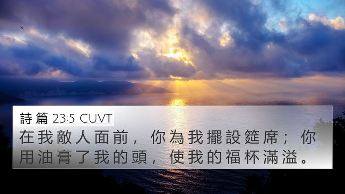 詩 篇 23:5 CUVT Bible Verse Image