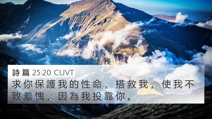 詩 篇 25:20 CUVT Bible Verse Image