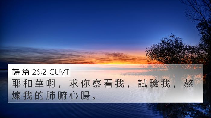 詩 篇 26:2 CUVT Bible Verse Image