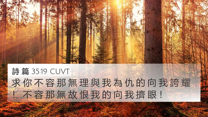詩 篇 35:19 CUVT Bible Verse Image