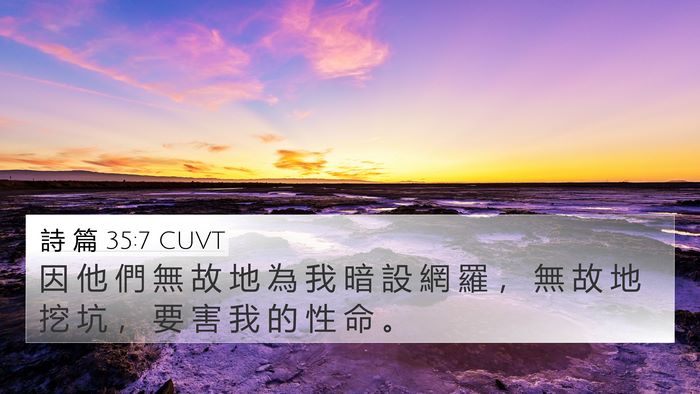 詩 篇 35:7 CUVT Bible Verse Image