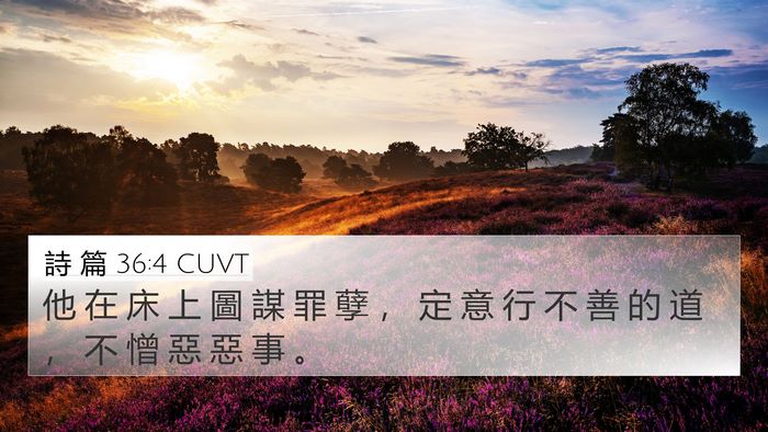 詩 篇 36:4 CUVT Bible Verse Image
