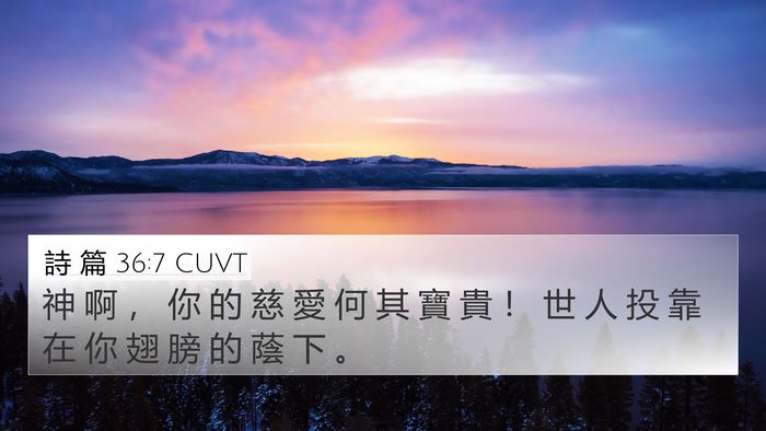 詩 篇 36:7 CUVT Bible Verse Image
