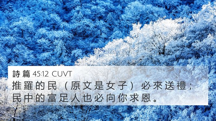 詩 篇 45:12 CUVT Bible Verse Image