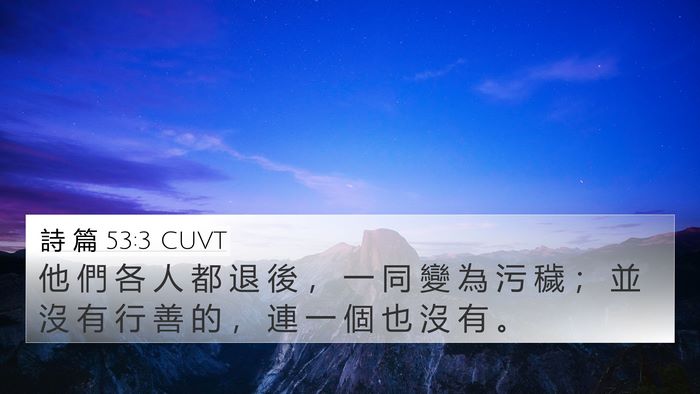 詩 篇 53:3 CUVT 4K Wallpaper - 他 們 各 人 都 退 後 ， 一 同 變 為 - 4K Wallpaper Bible Verse