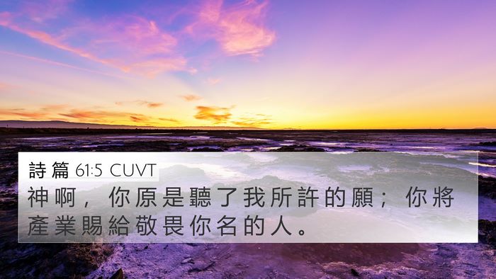 詩 篇 61:5 CUVT Bible Verse Image