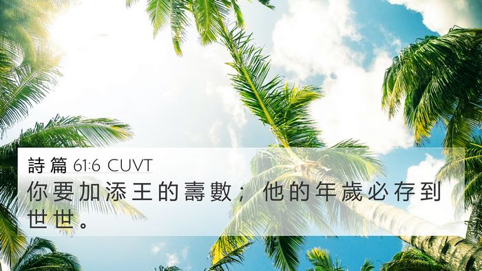 詩 篇 61:6 CUVT 4K Wallpaper - 你 要 加 添 王 的 壽 數 ； 他 的 年 - 4K Wallpaper Bible Verse