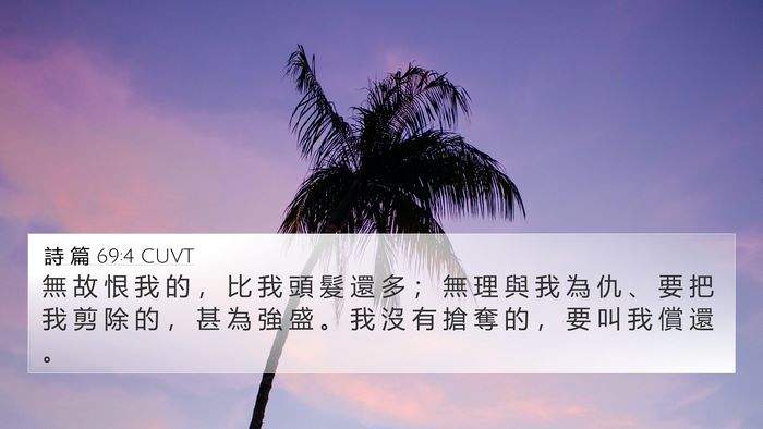 詩 篇 69:4 CUVT Bible Verse Image