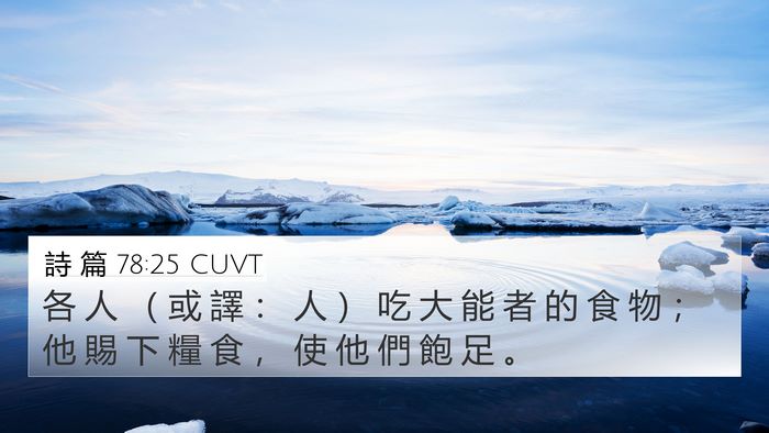 詩 篇 78:25 CUVT 4K Wallpaper - 各 人 （ 或 譯 ： 人 ） 吃 大 能 者 - 4K Wallpaper Bible Verse