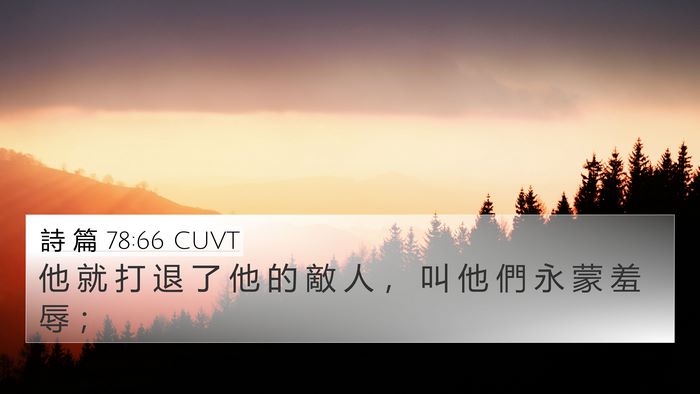 詩 篇 78:66 CUVT Bible Verse Image