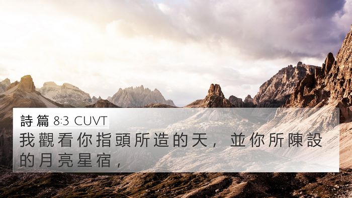 詩 篇 8:3 CUVT Bible Verse Image