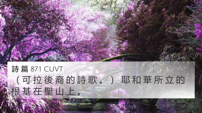詩 篇 87:1 CUVT Bible Verse Image