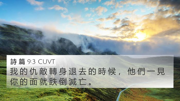 詩 篇 9:3 CUVT Bible Verse Image