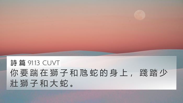詩 篇 91:13 CUVT Bible Verse Image