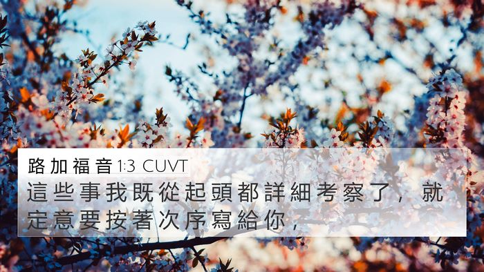 路 加 福 音 1:3 CUVT Bible Verse Image