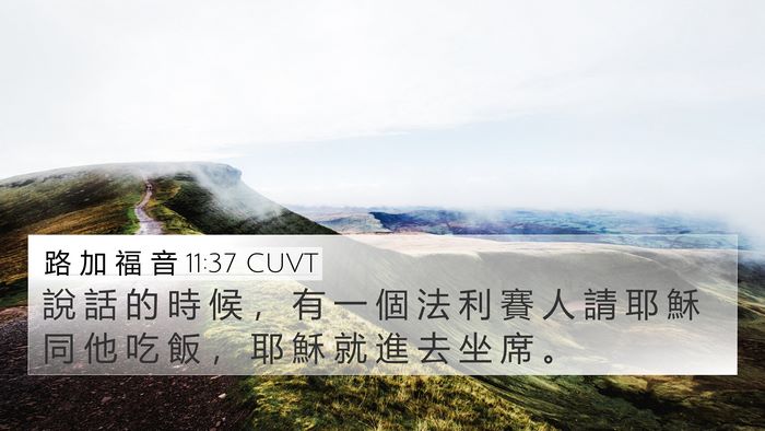 路 加 福 音 11:37 CUVT 4K Wallpaper - 說 話 的 時 候 ， 有 一 個 法 利 賽 - 4K Wallpaper Bible Verse