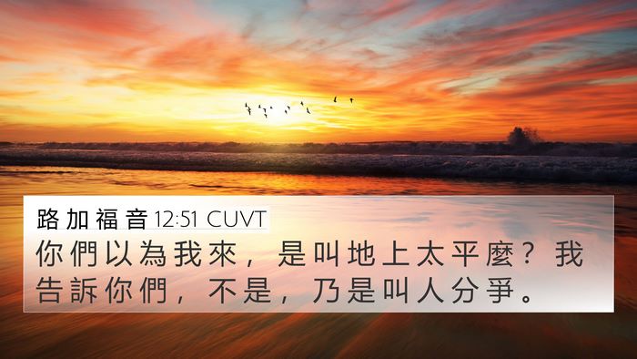 路 加 福 音 12:51 CUVT Bible Verse Image