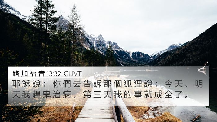 路 加 福 音 13:32 CUVT Bible Verse Image