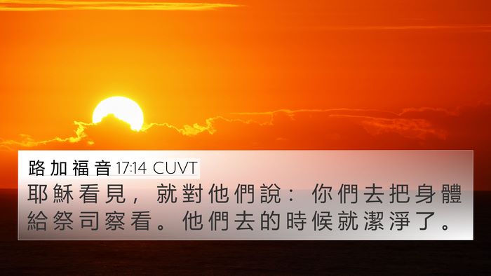 路 加 福 音 17:14 CUVT Bible Verse Image