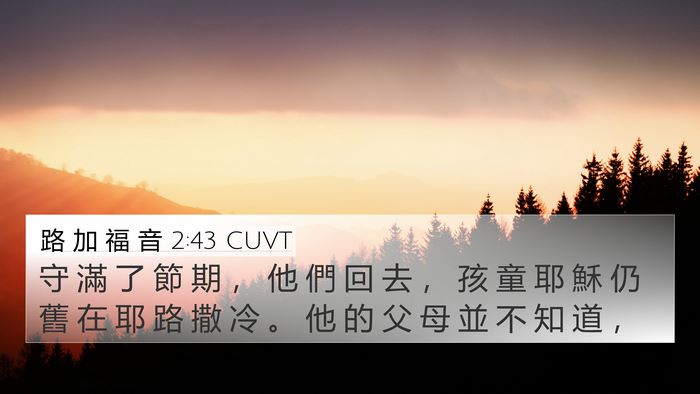 路 加 福 音 2:43 CUVT 4K Wallpaper - 守 滿 了 節 期 ， 他 們 回 去 ， 孩 - 4K Wallpaper Bible Verse