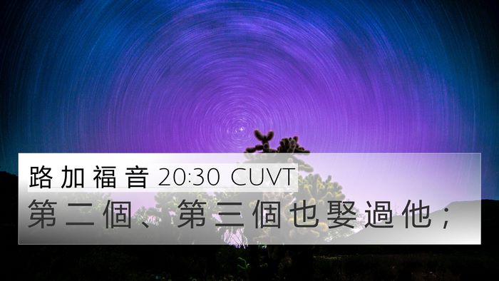路 加 福 音 20:30 CUVT 4K Wallpaper - 第 二 個 、 第 三 個 也 娶 過 他 - 4K Wallpaper Bible Verse