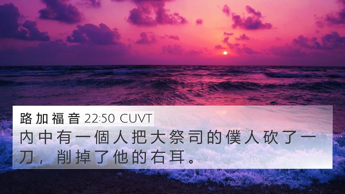 路 加 福 音 22:50 CUVT 4K Wallpaper - 內 中 有 一 個 人 把 大 祭 司 的 僕 - 4K Wallpaper Bible Verse