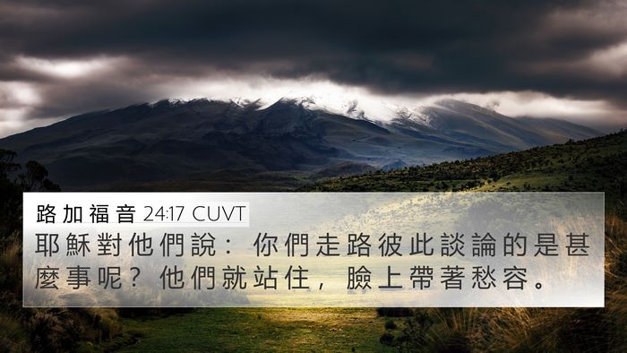 路 加 福 音 24:17 CUVT Bible Verse Image