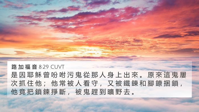 路 加 福 音 8:29 CUVT Bible Verse Image