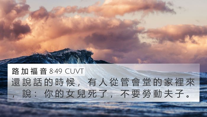 路 加 福 音 8:49 CUVT Bible Verse Image