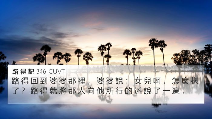 路 得 記 3:16 CUVT 4K Wallpaper - 路 得 回 到 婆 婆 那 裡 ， 婆 婆 說 - 4K Wallpaper Bible Verse