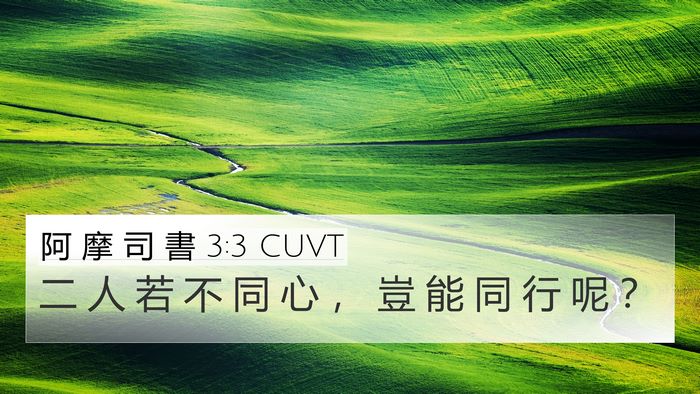 阿 摩 司 書 3:3 CUVT 4K Wallpaper - 二 人 若 不 同 心 ， 豈 能 同 行 呢 - 4K Wallpaper Bible Verse