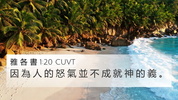 雅 各 書 1:20 CUVT Bible Verse Image