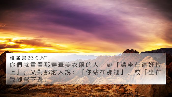 雅 各 書 2:3 CUVT Bible Verse Image
