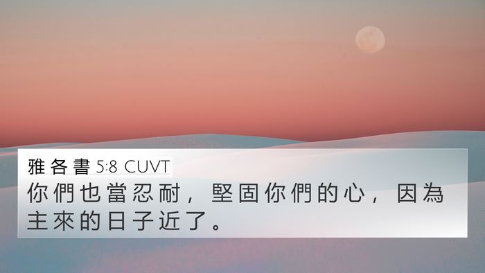 雅 各 書 5:8 CUVT Bible Verse Image