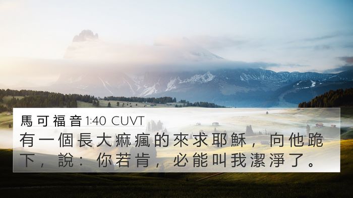馬 可 福 音 1:40 CUVT Bible Verse Image