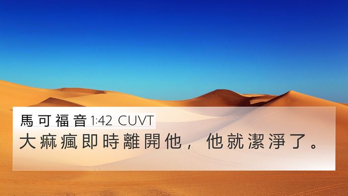 馬 可 福 音 1:42 CUVT 4K Wallpaper - 大 痲 瘋 即 時 離 開 他 ， 他 就 潔 - 4K Wallpaper Bible Verse