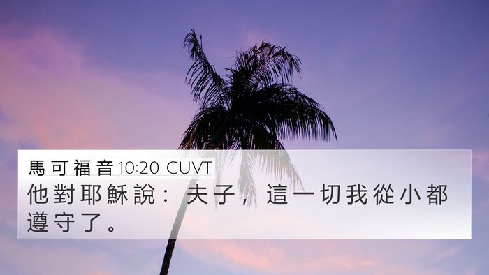 馬 可 福 音 10:20 CUVT Bible Verse Image